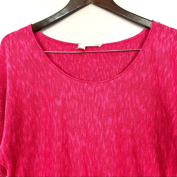 Eileen Fisher Linen Blend Tunic Top Women’s Size XS Scoop Neck Short Sleeve Knit - Picture 2 of 6